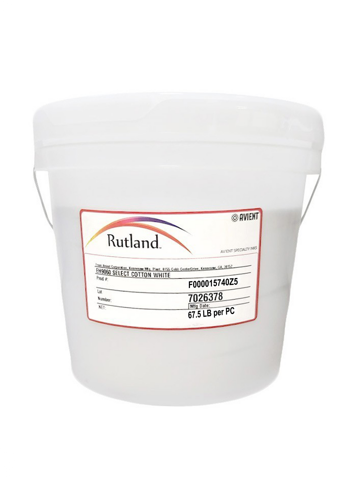 RUTLAND EH9060 SELECT COTTON WHITE PLASTISOL OIL BASE INK FOR SILK SCREEN PRINTING