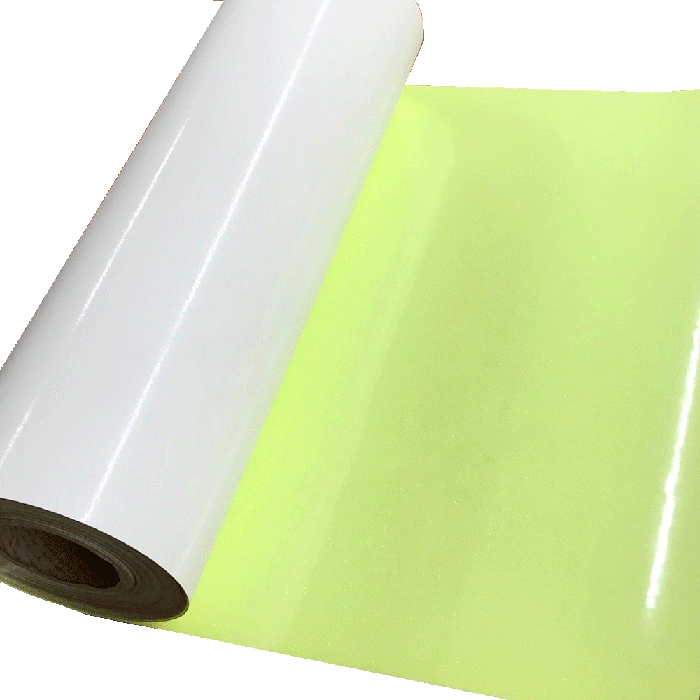 Glitter,??Rainbow Neon Yellow??Heat Transfer Vinyl 19" HTV