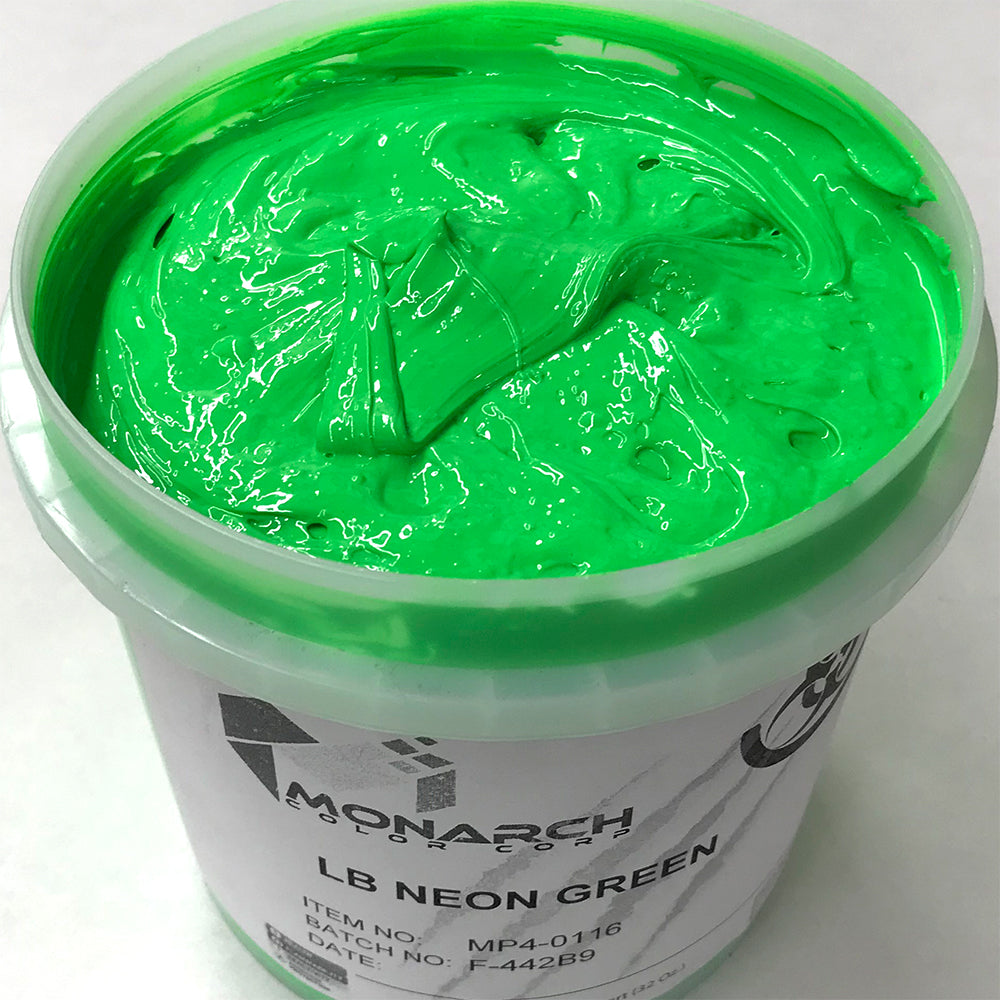 Ecotex® Fluorescent Green Plastisol Ink - Low Temp Cure - Quart (32oz) For Screen Printing