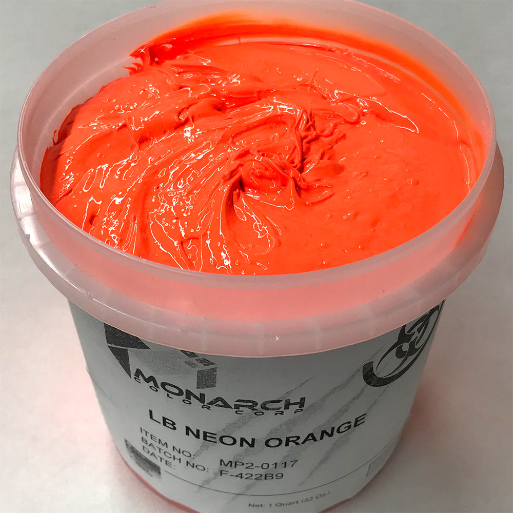 Monarch Plastisol Screen Printing Inks Low Temp Poly / Poly Blend Fluorescent Neon Orange