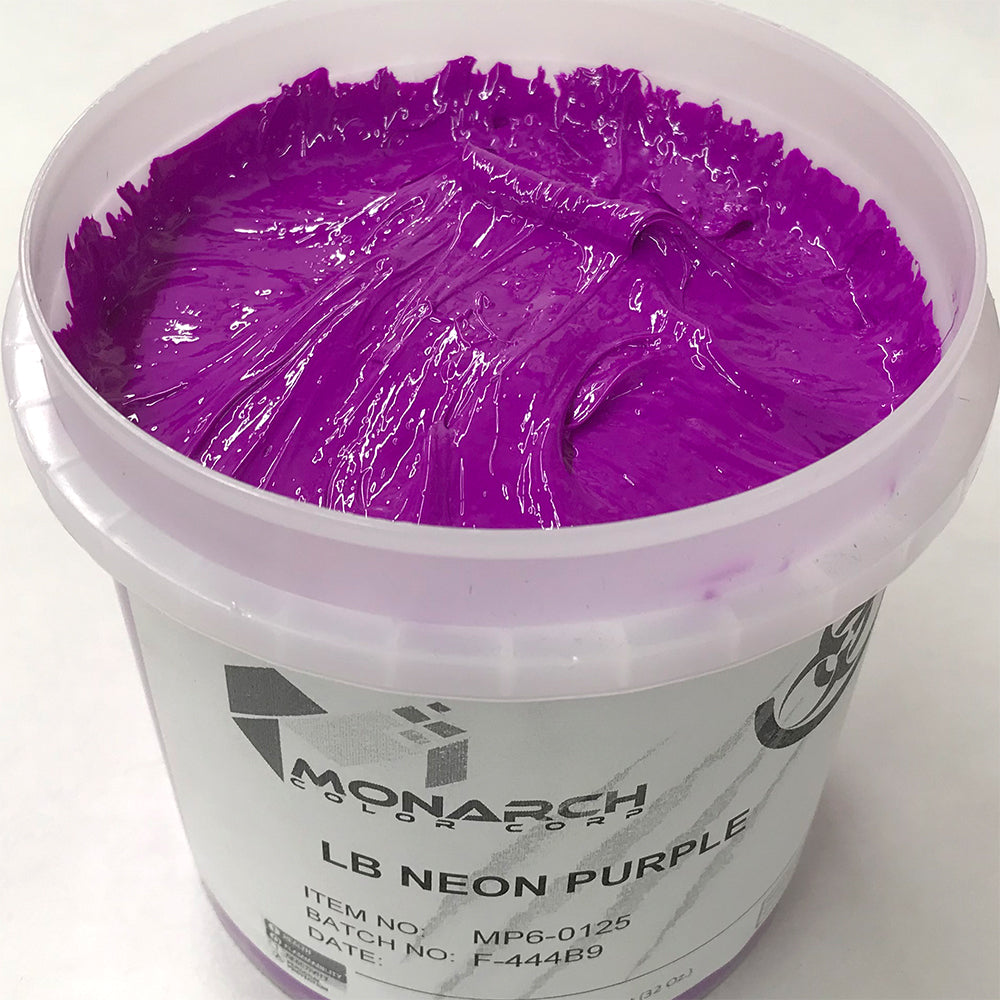 Monarch Plastisol Screen Printing Inks Low Temp Poly / Poly Blend Fluorescent Neon Purple