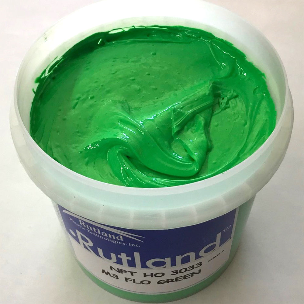 RUTLAND M33033 NPT OPAQUE FLUOR GREEN PLASTISOL OIL BASE INK FOR