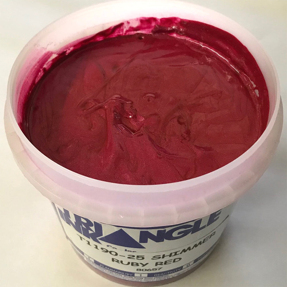 TRIANGLE 1190-25 RUBY RED SHIMMER PLASTISOL OIL BASE INK FOR SILK SCREEN PRINTING