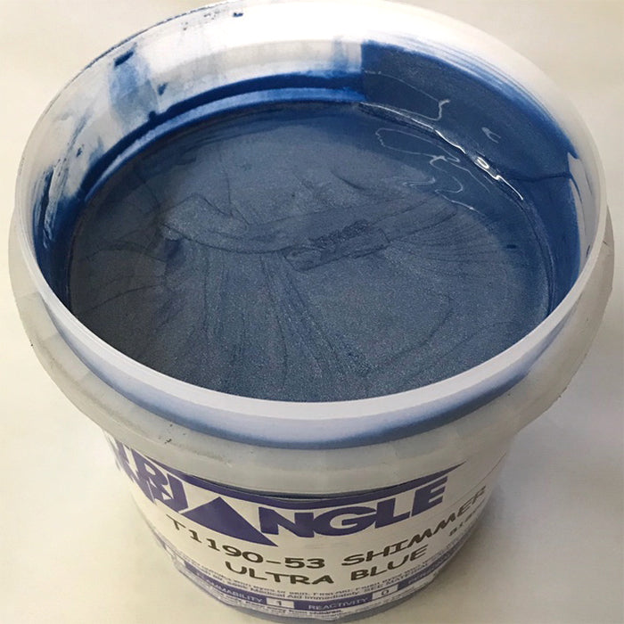 TRIANGLE 1190-53 ULTRA BLUE SHIMMER PLASTISOL OIL BASE INK FOR SILK SCREEN PRINTING